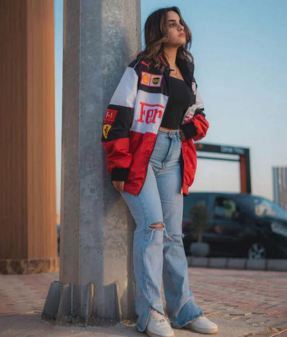 Trendy Oversized Dames Sportieve Bomberjack met Rits