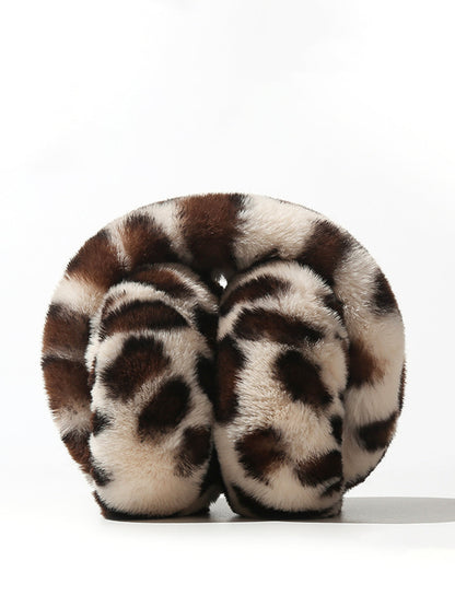 Dames Zachte Faux Fur Oorwarmers met Luipaardprint