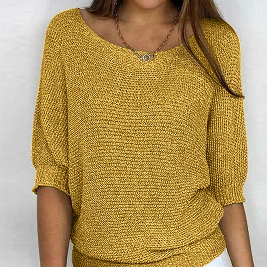 Zachte en comfortabele gebreide dames sweater in elegante stijl