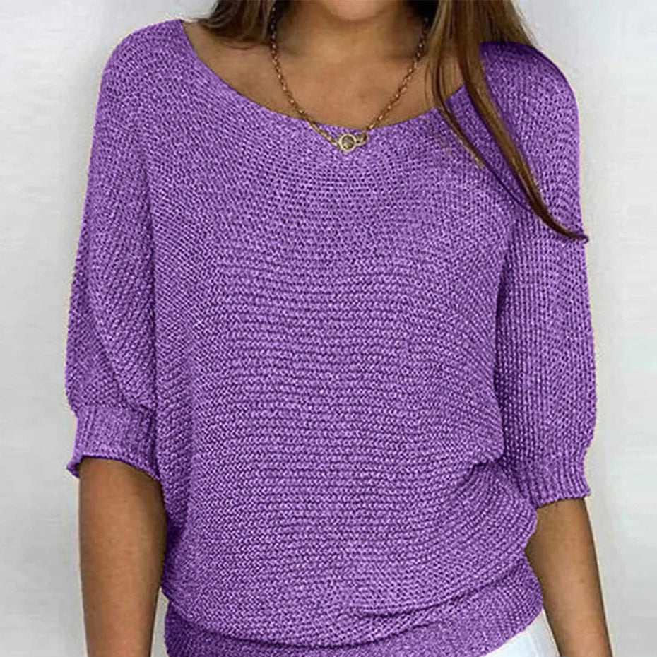 Zachte en comfortabele gebreide dames sweater in elegante stijl