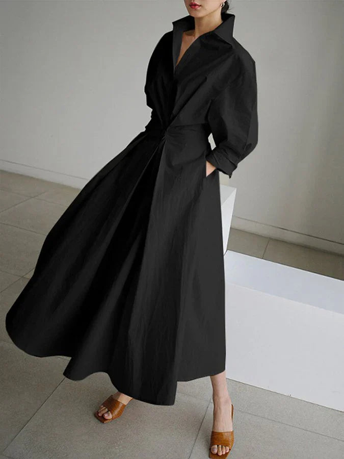 Gestructureerde en elegante dames maxi jurk