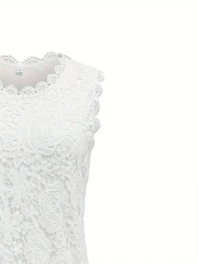 Carmen | Mouwloze Kanten Top - Zomerse