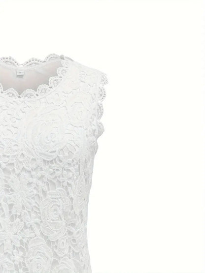 Carmen | Mouwloze Kanten Top - Zomerse
