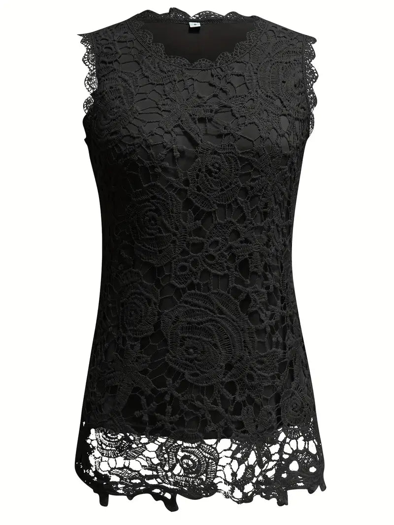Carmen | Mouwloze Kanten Top - Zomerse