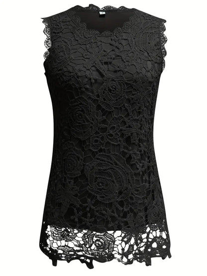 Carmen | Mouwloze Kanten Top - Zomerse