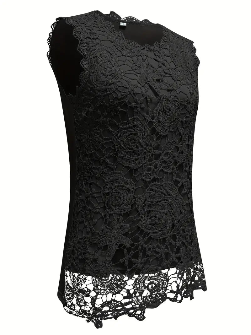 Carmen | Mouwloze Kanten Top - Zomerse