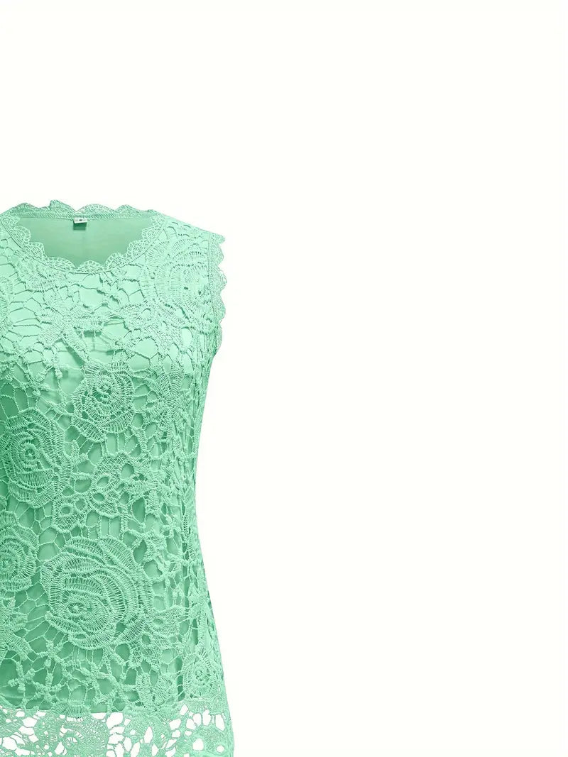 Carmen | Mouwloze Kanten Top - Zomerse