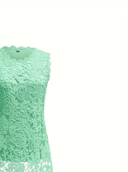 Carmen | Mouwloze Kanten Top - Zomerse