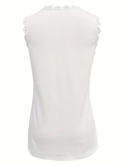 Carmen | Mouwloze Kanten Top - Zomerse