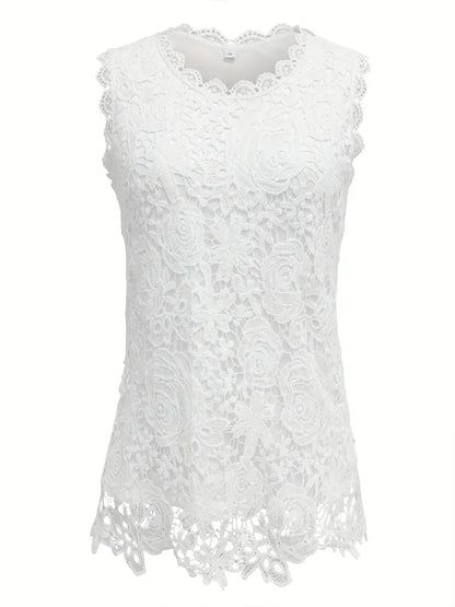 Carmen | Mouwloze Kanten Top - Zomerse