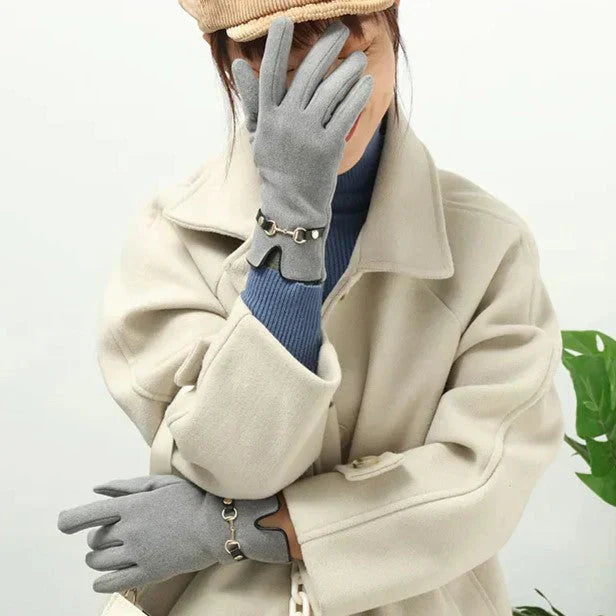 Elegante Warme Dames Handschoenen Met Ketting