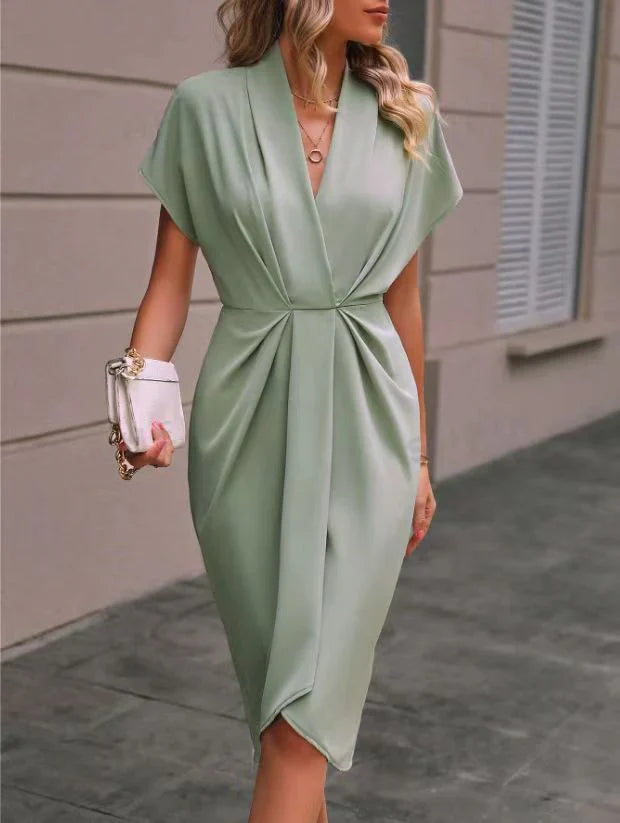Chique en elegante dames midi jurk met comfortabele pasvorm