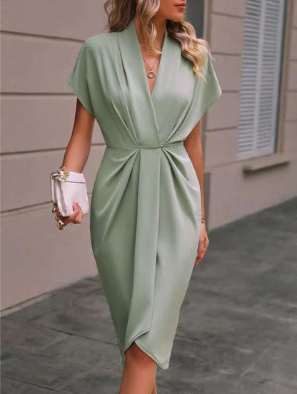 Chique en elegante dames midi jurk met comfortabele pasvorm