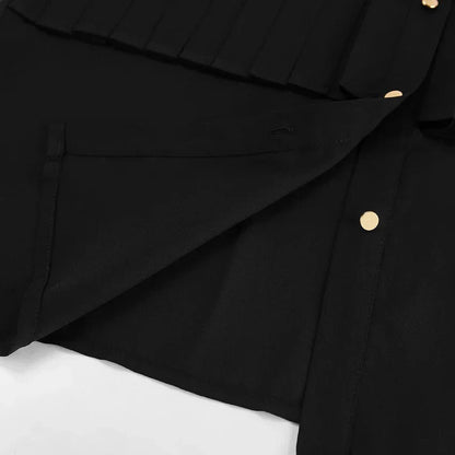 Verfijnde geplooide dames blouse met lange mouw