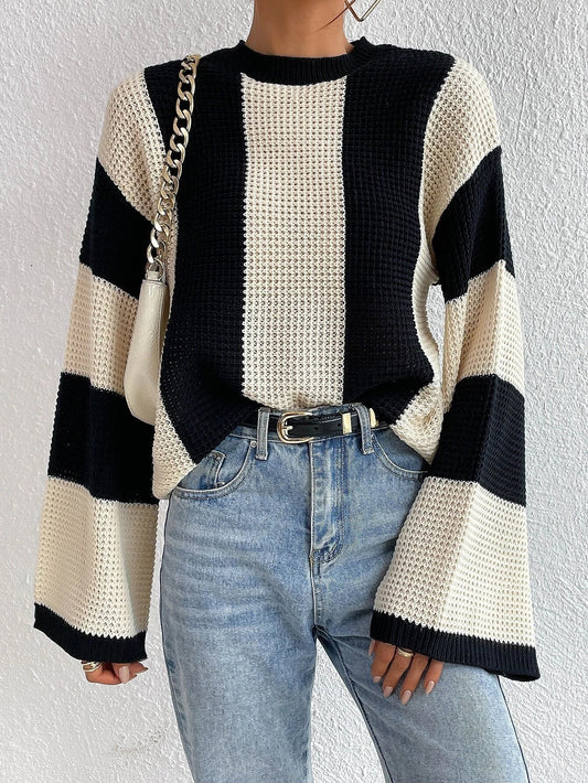 Trendy Comfortabele Dames Sweater Met Brede Mouwen