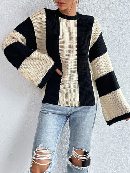 Trendy Comfortabele Dames Sweater Met Brede Mouwen