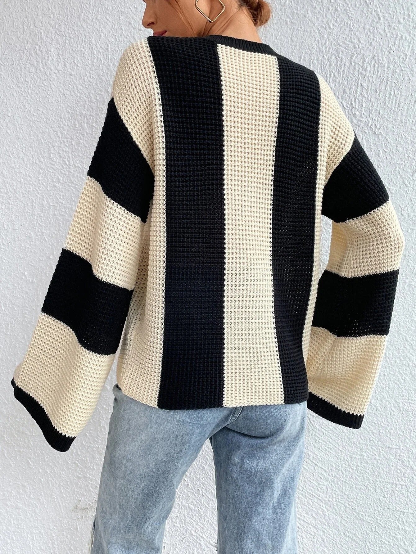 Trendy Comfortabele Dames Sweater Met Brede Mouwen