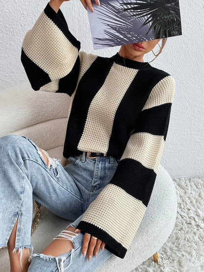 Trendy Comfortabele Dames Sweater Met Brede Mouwen