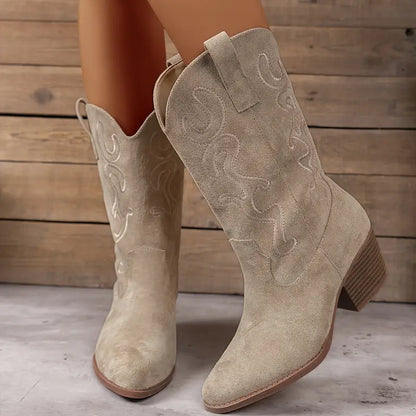 Trendy Cowboy Style Dames laarzen met Hak