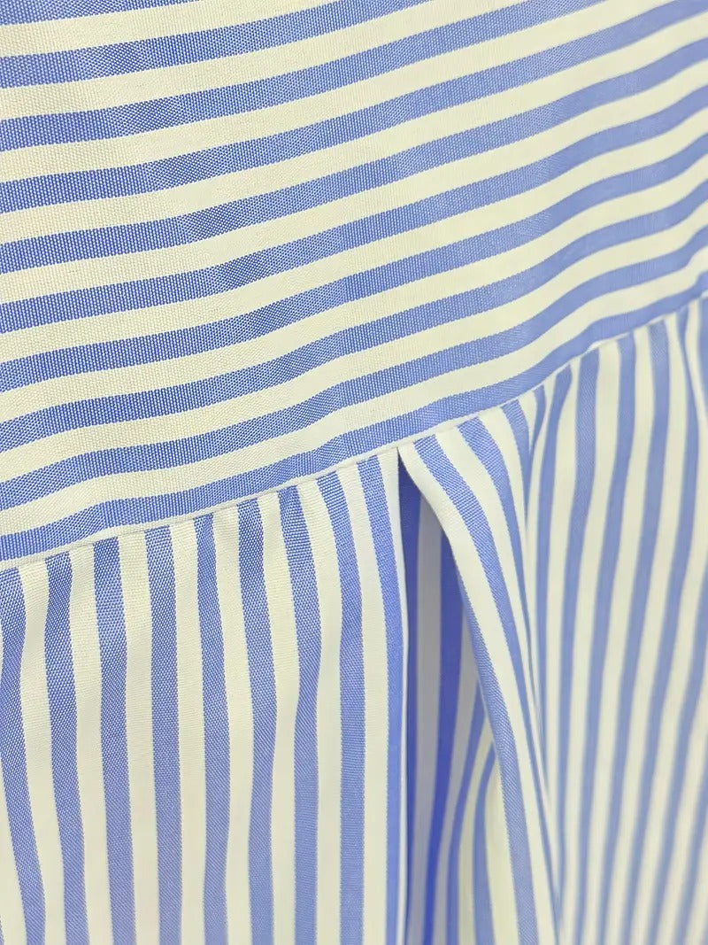 Gestreepte blouse voor vrouwen | knoopjes en lange mouw