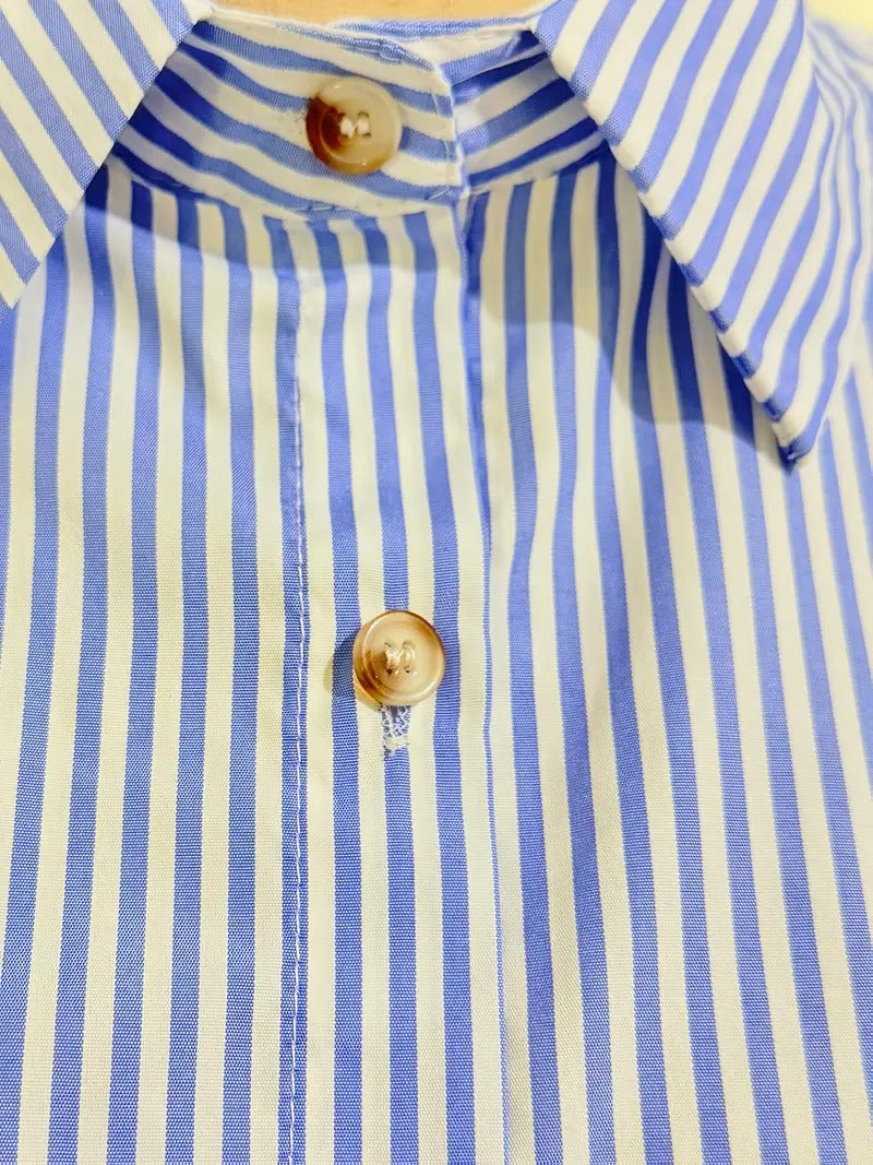 Gestreepte blouse voor vrouwen | knoopjes en lange mouw