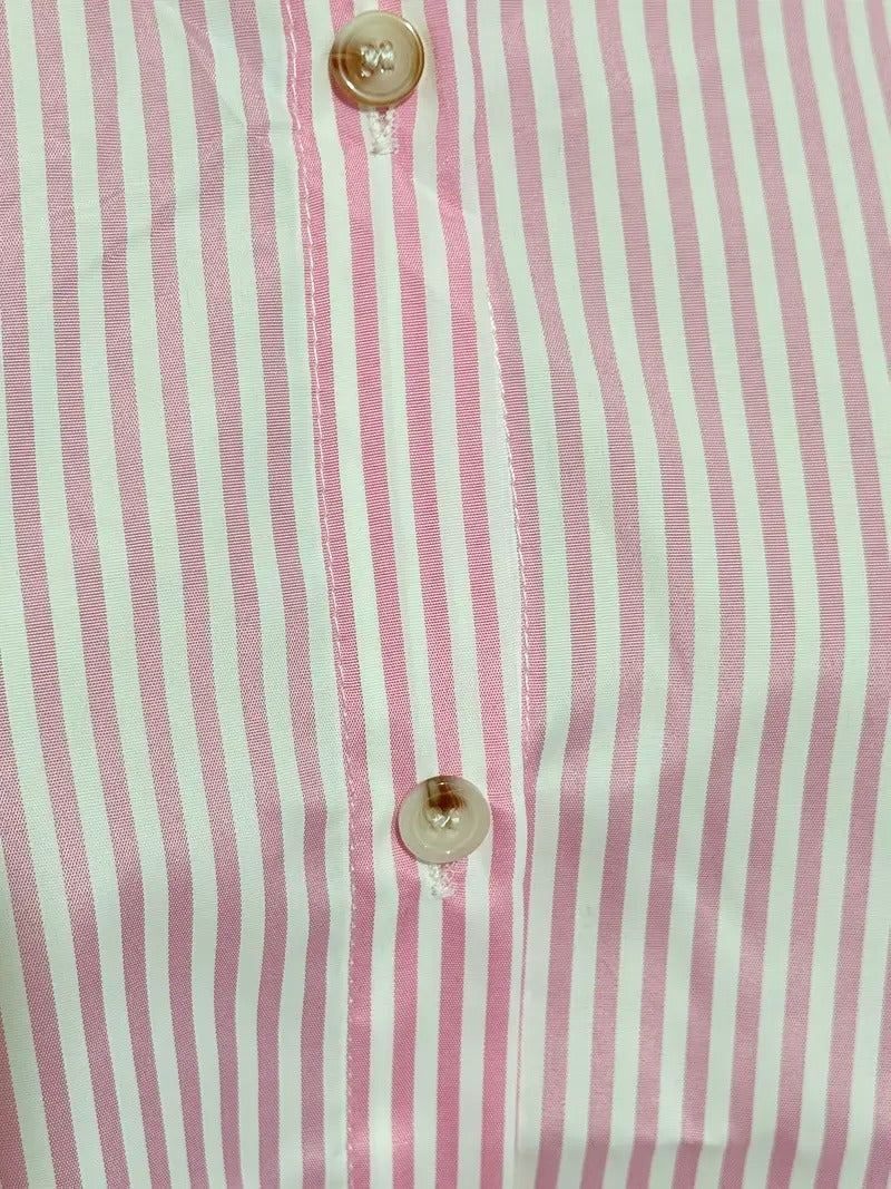 Gestreepte blouse voor vrouwen | knoopjes en lange mouw