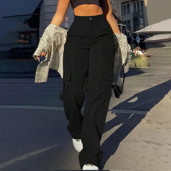 Pantalon cargo taille haute - Style urbain