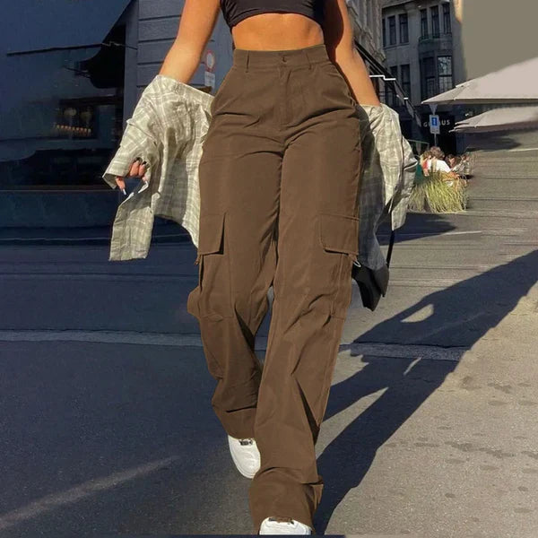 Pantalon cargo taille haute - Style urbain