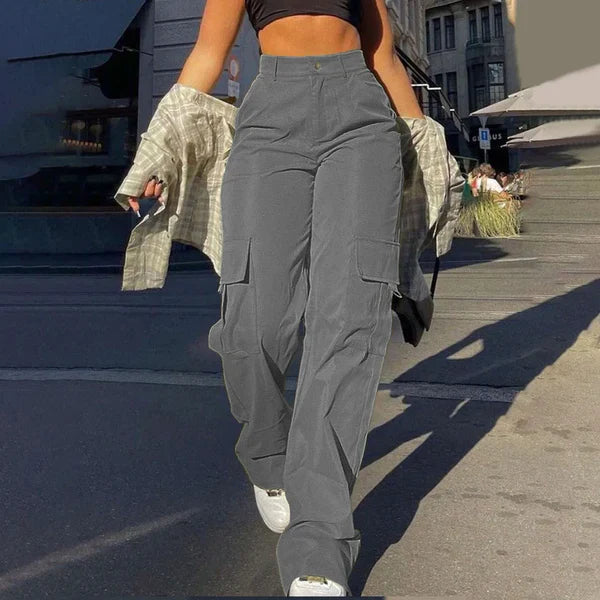 Pantalon cargo taille haute - Style urbain