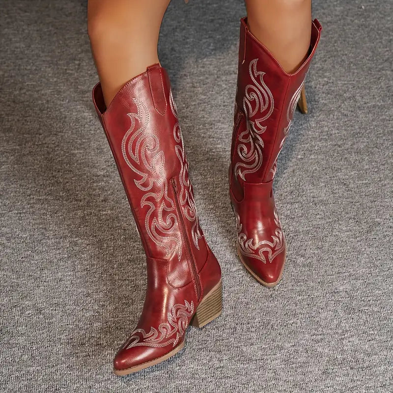 Stijlvolle Hoge Cowboy Dames Laarzen met Hak