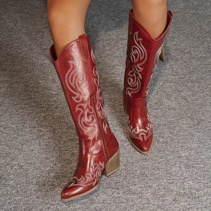 Stijlvolle Hoge Cowboy Dames Laarzen met Hak