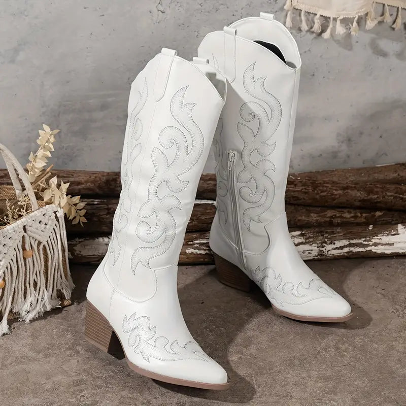 Stylish High Cowboy Women's Boots with Heel