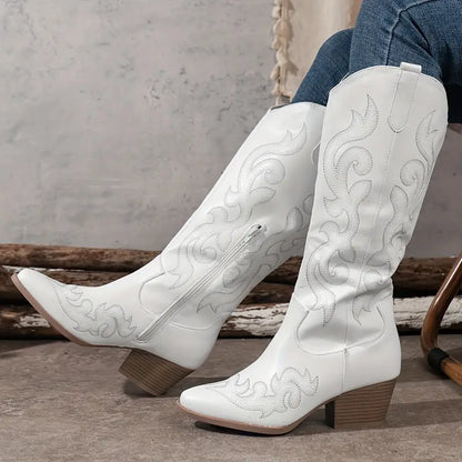 Stijlvolle Hoge Cowboy Dames Laarzen met Hak