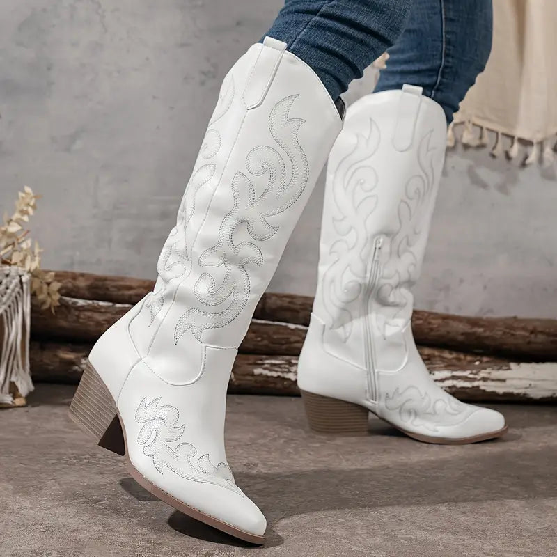 Stijlvolle Hoge Cowboy Dames Laarzen met Hak