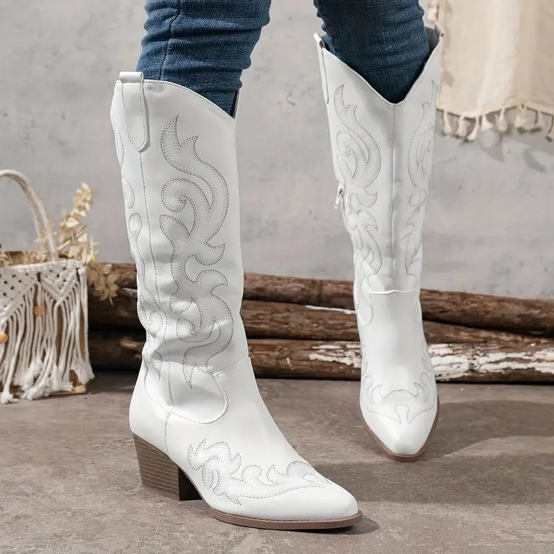 Stijlvolle Hoge Cowboy Dames Laarzen met Hak