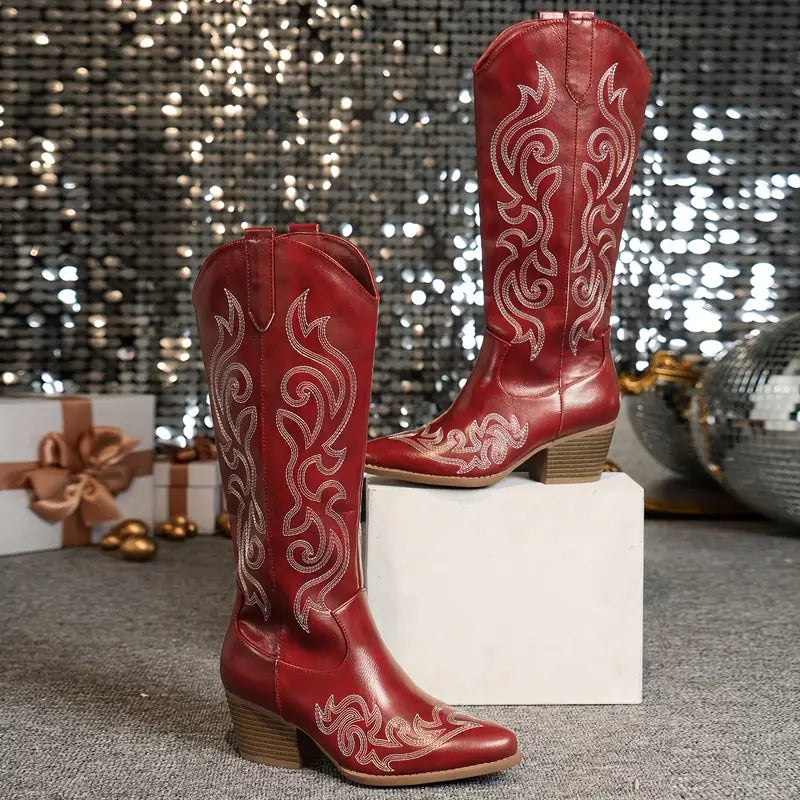 Stylish High Cowboy Women's Boots with Heel