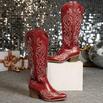 Stijlvolle Hoge Cowboy Dames Laarzen met Hak