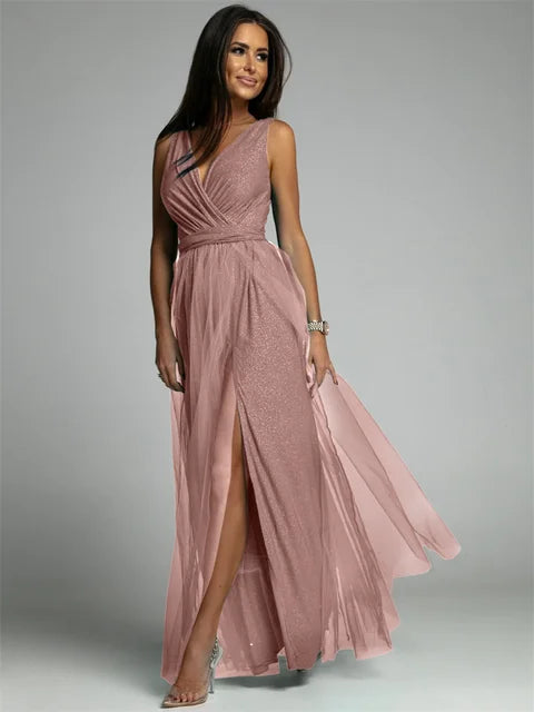 Terra | Luxe Avondjurk met Tule Rok en Glanzende Details