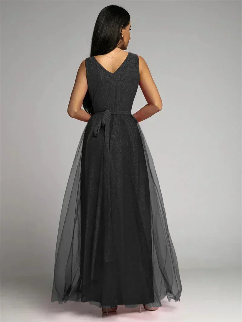 Terra | Luxe Avondjurk met Tule Rok en Glanzende Details