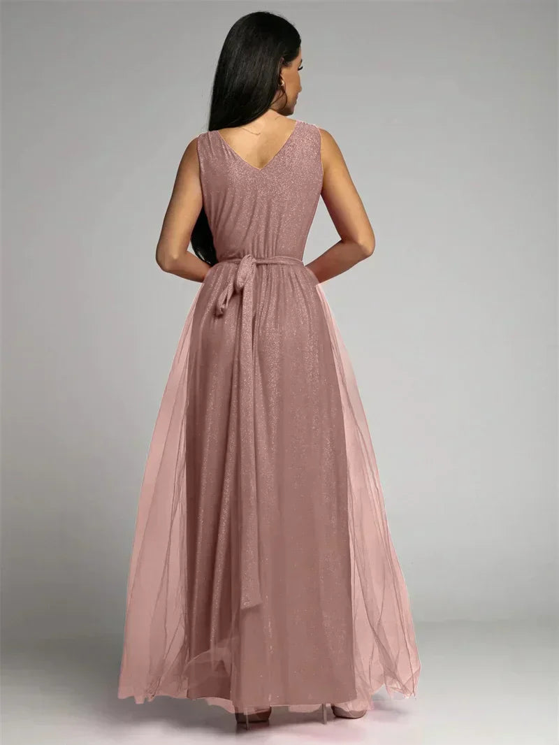 Terra | Luxe Avondjurk met Tule Rok en Glanzende Details