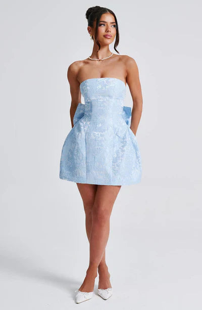 Yanci | Luxe Strapless Mini Jurk met Strikdetail