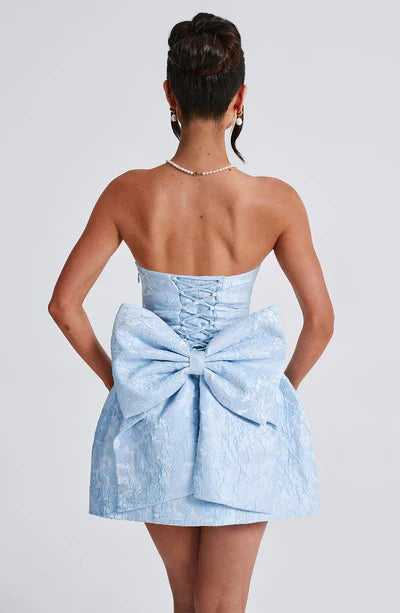 Yanci | Luxe Strapless Mini Jurk met Strikdetail