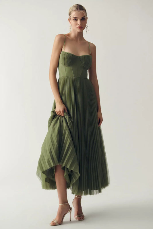 Fazaie | Luxe Geplooide Bustierjurk