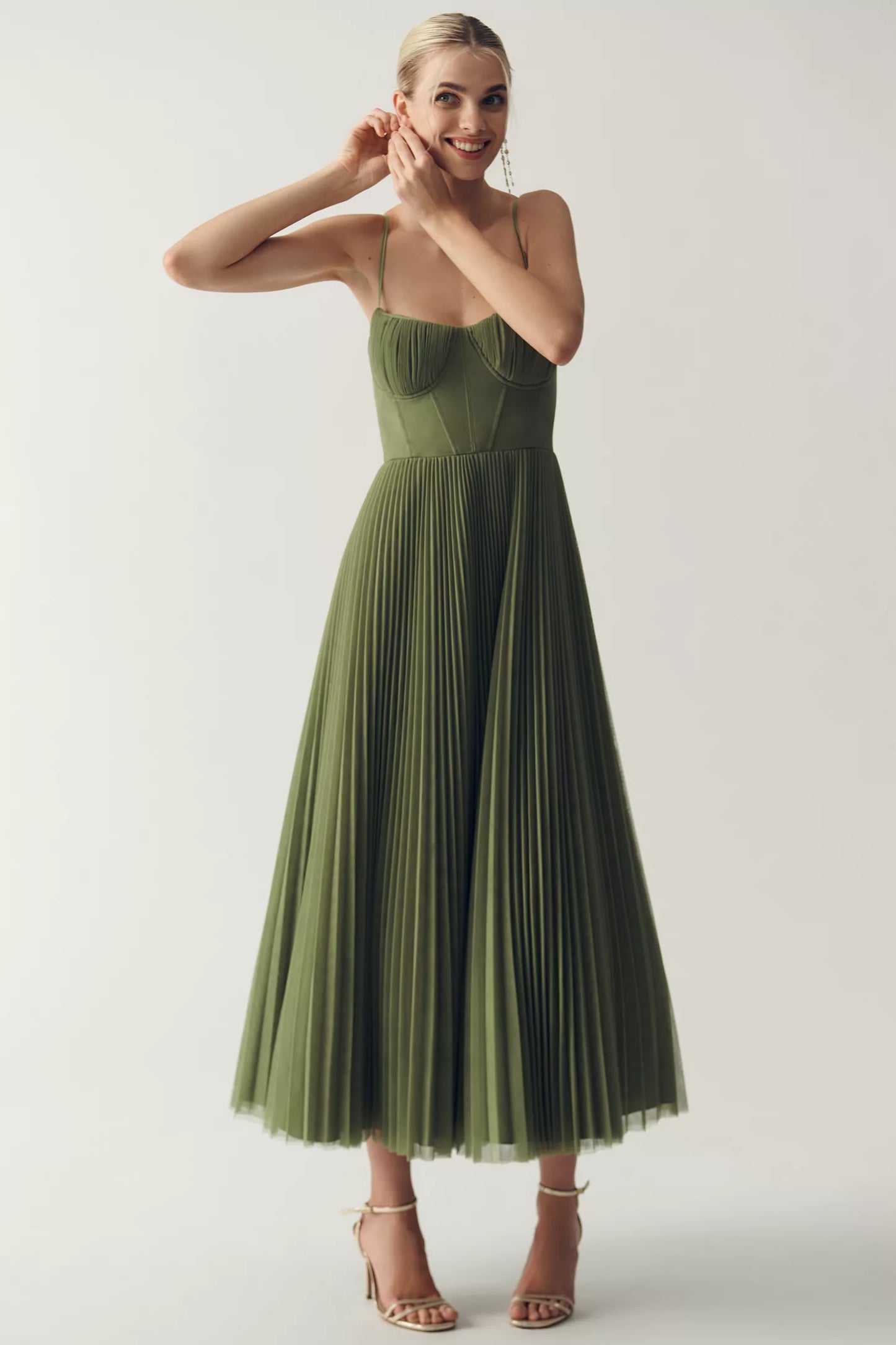 Fazaie | Luxe Geplooide Bustierjurk