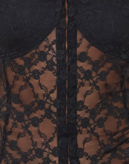 Jennah | Sensuele Off-Shoulder Kantentop met Corsetlook