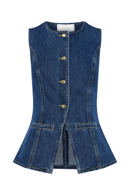Klara | Denim Gilet Set