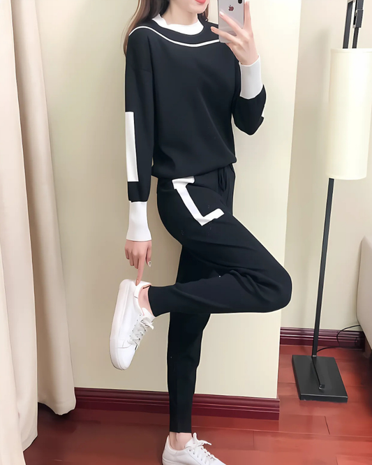 Trendy Dames Trui Set met Lange Mouwen en Broek