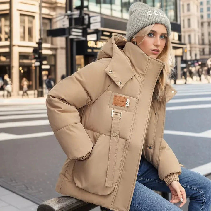 Waterproof Quilted Women's Winter Coat With Hood