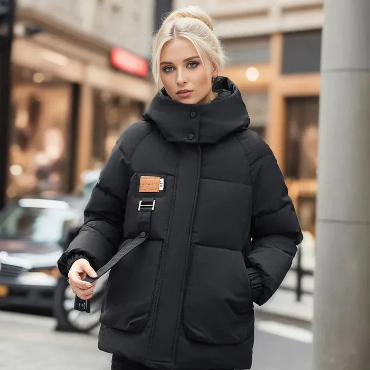 Waterproof Quilted Women's Winter Coat With Hood