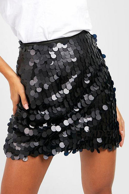 Stijlvolle Dames Glitter Pailletten Mini Rok